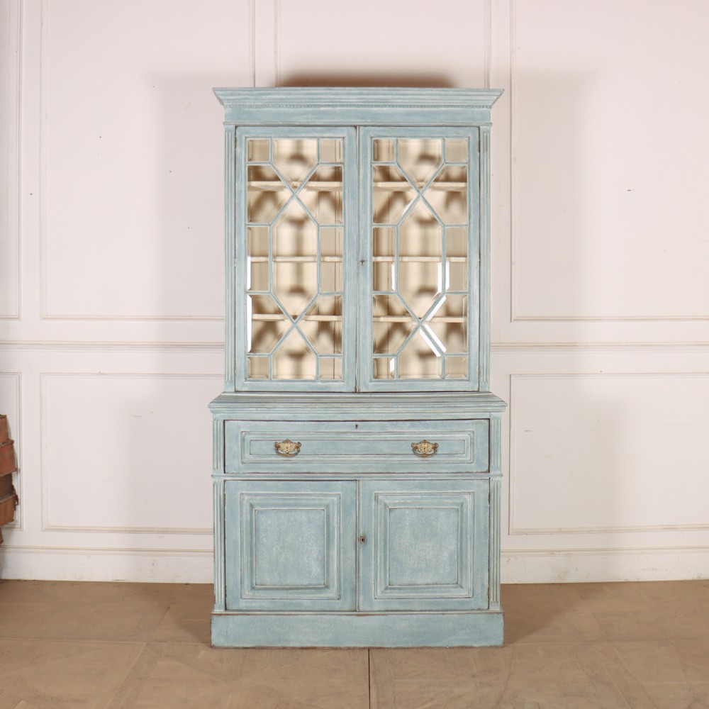 English Painted Bookcase Secretaire