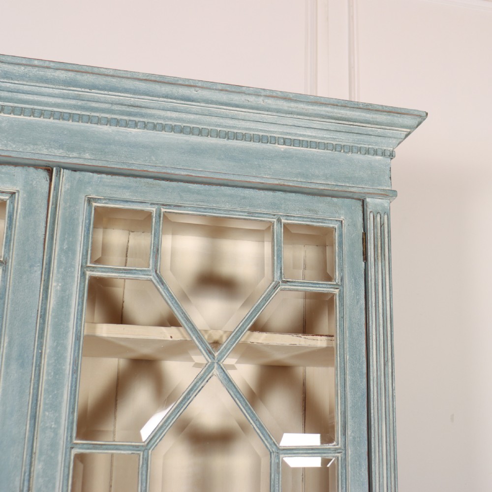 English Painted Bookcase Secretaire View IV