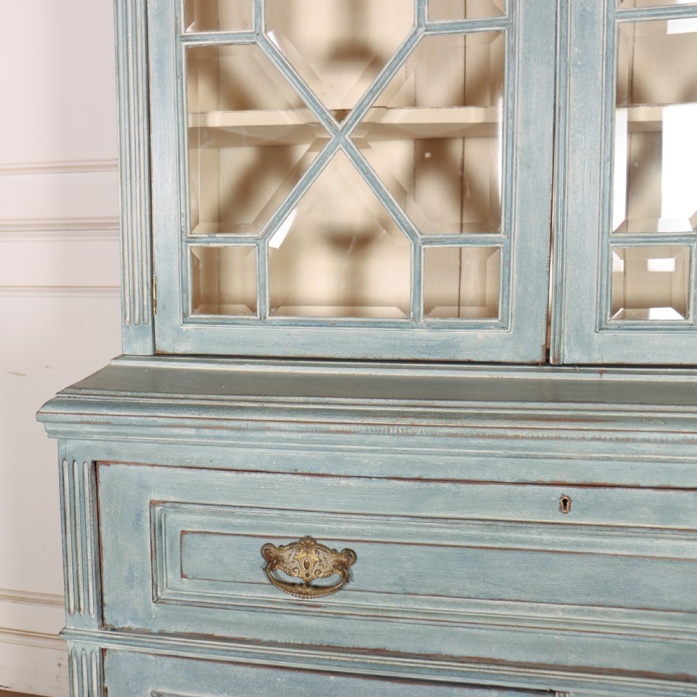English Painted Bookcase Secretaire View VI