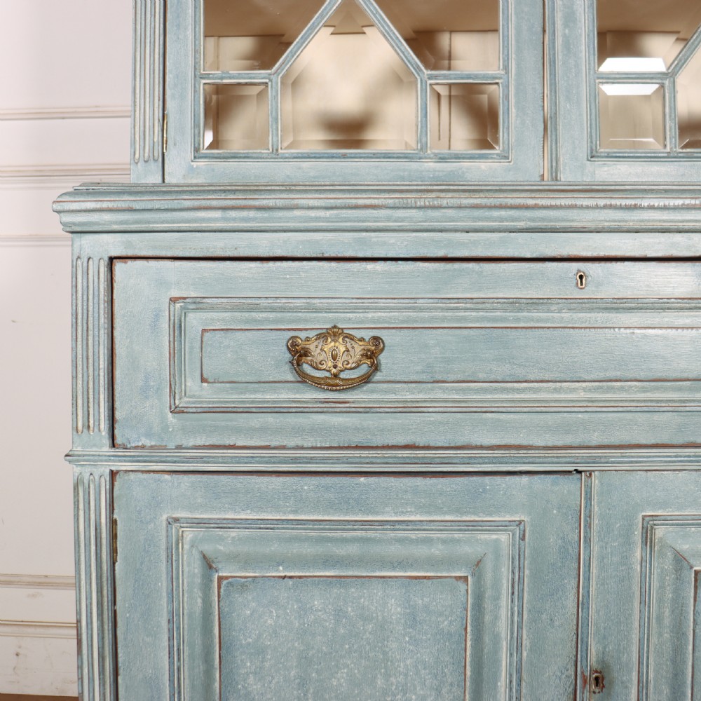English Painted Bookcase Secretaire View IX