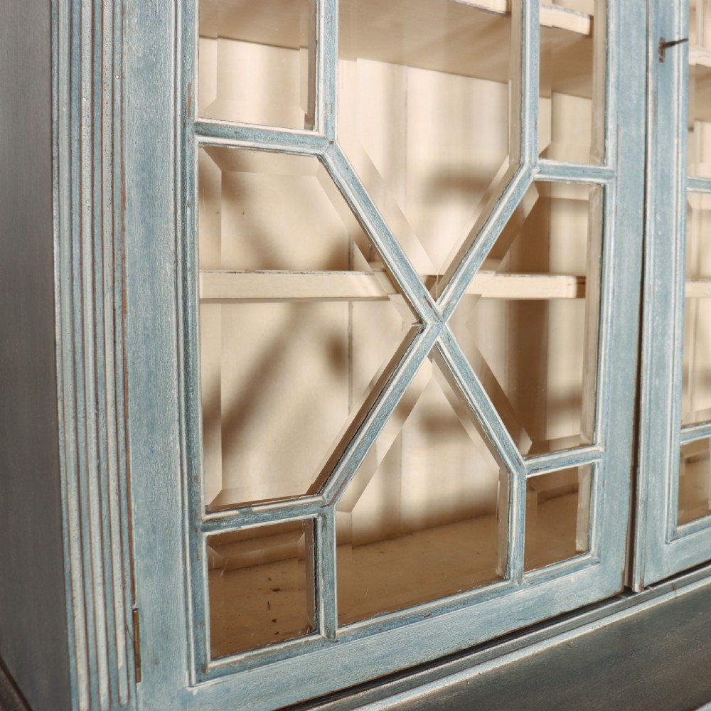 English Painted Bookcase Secretaire View X