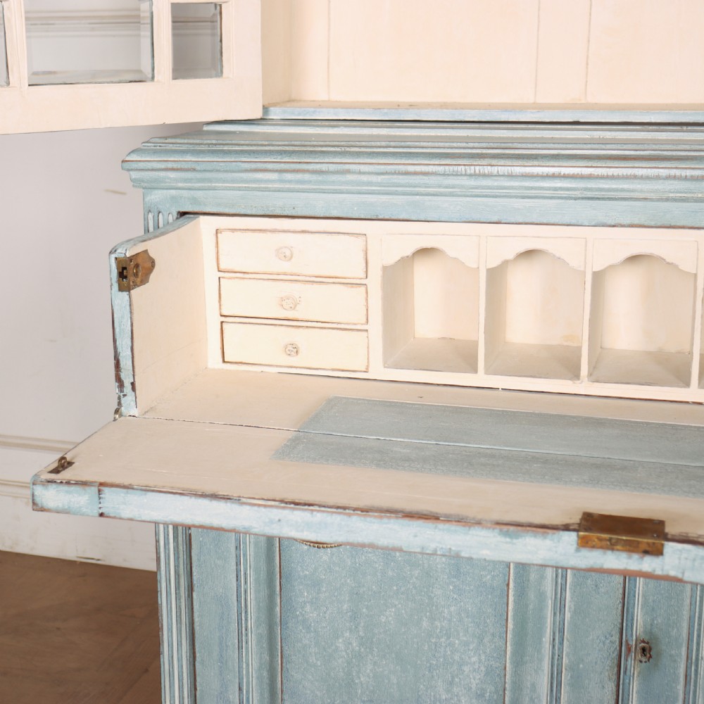 English Painted Bookcase Secretaire View XII