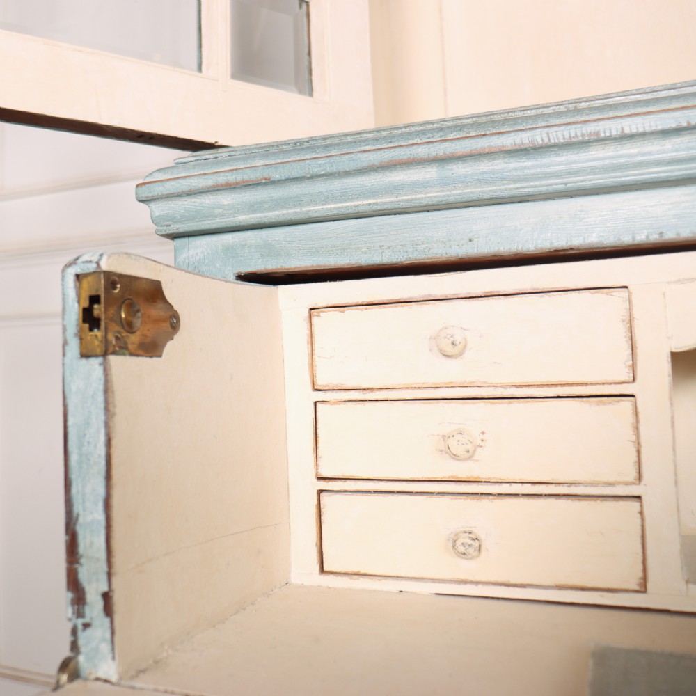 English Painted Bookcase Secretaire View XIII