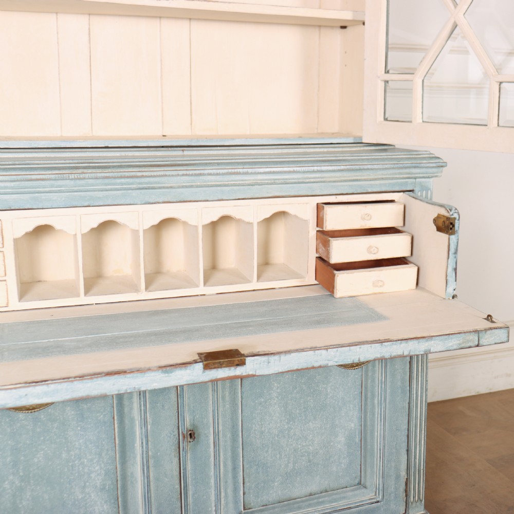 English Painted Bookcase Secretaire View XV