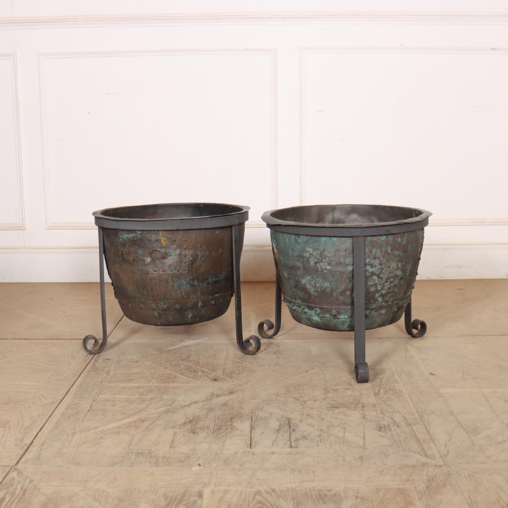 Pair of English Copper Planters