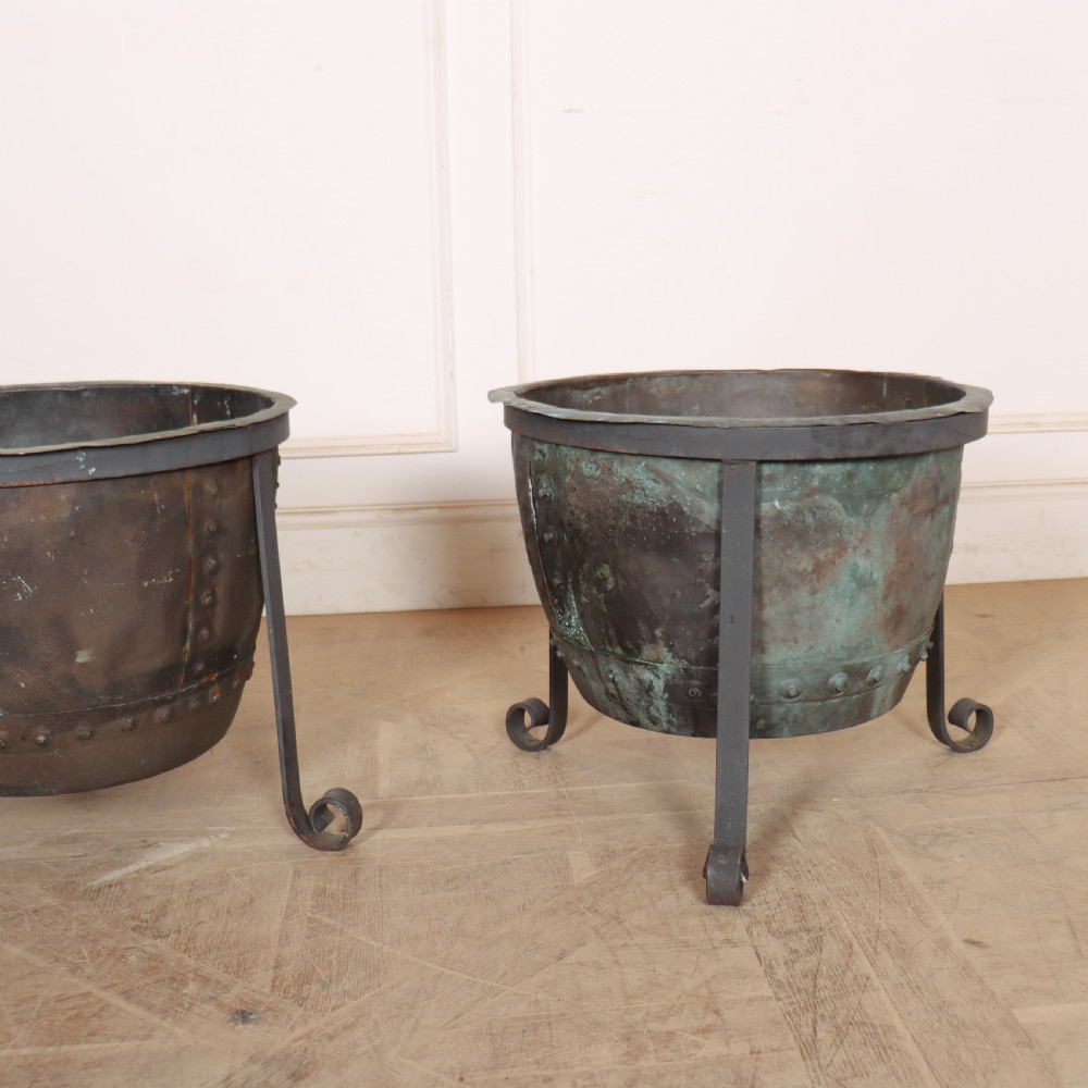 Pair of English Copper Planters View III