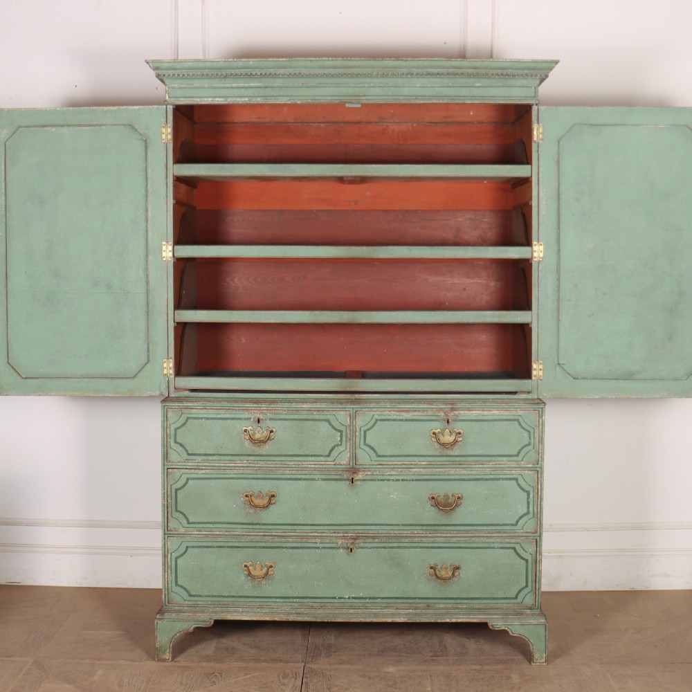 Georgian Painted Linen Cupboard View XI