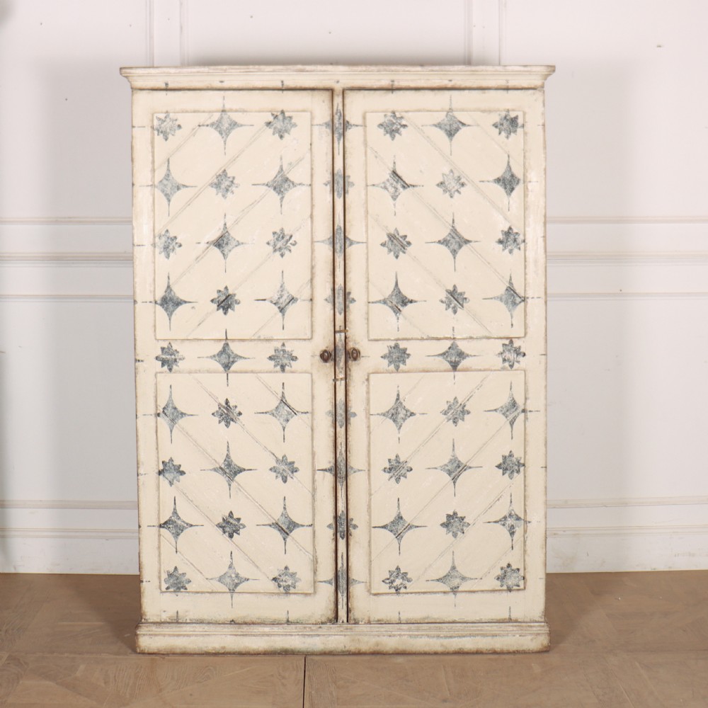 English Painted Linen Cupboard