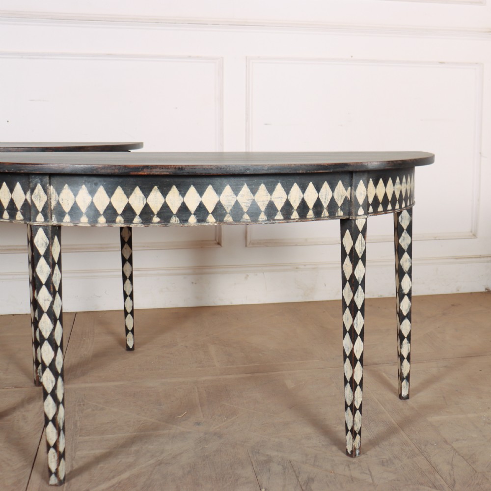 Pair of English Demi-lune Console Tables View IV