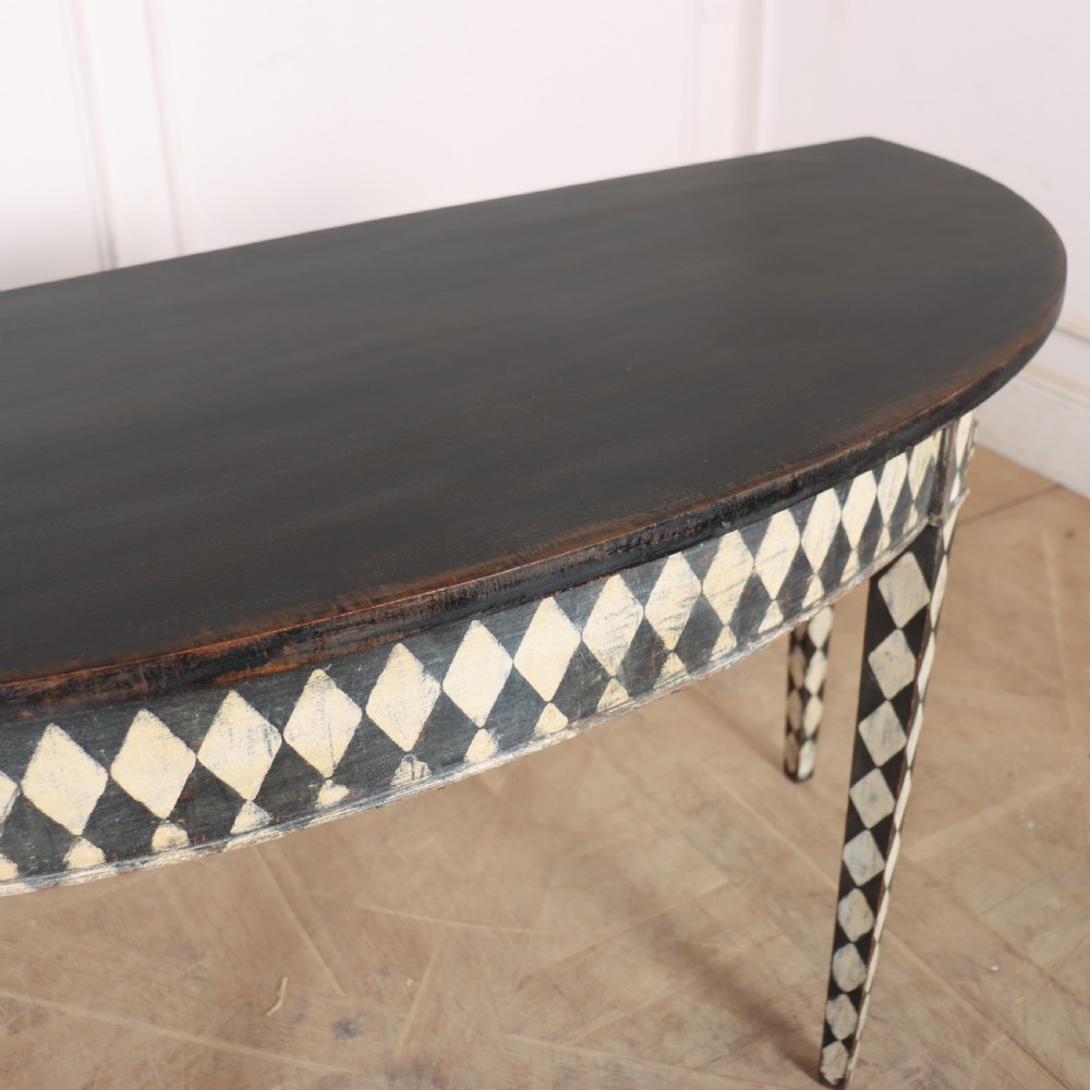 Pair of English Demi-lune Console Tables View VI