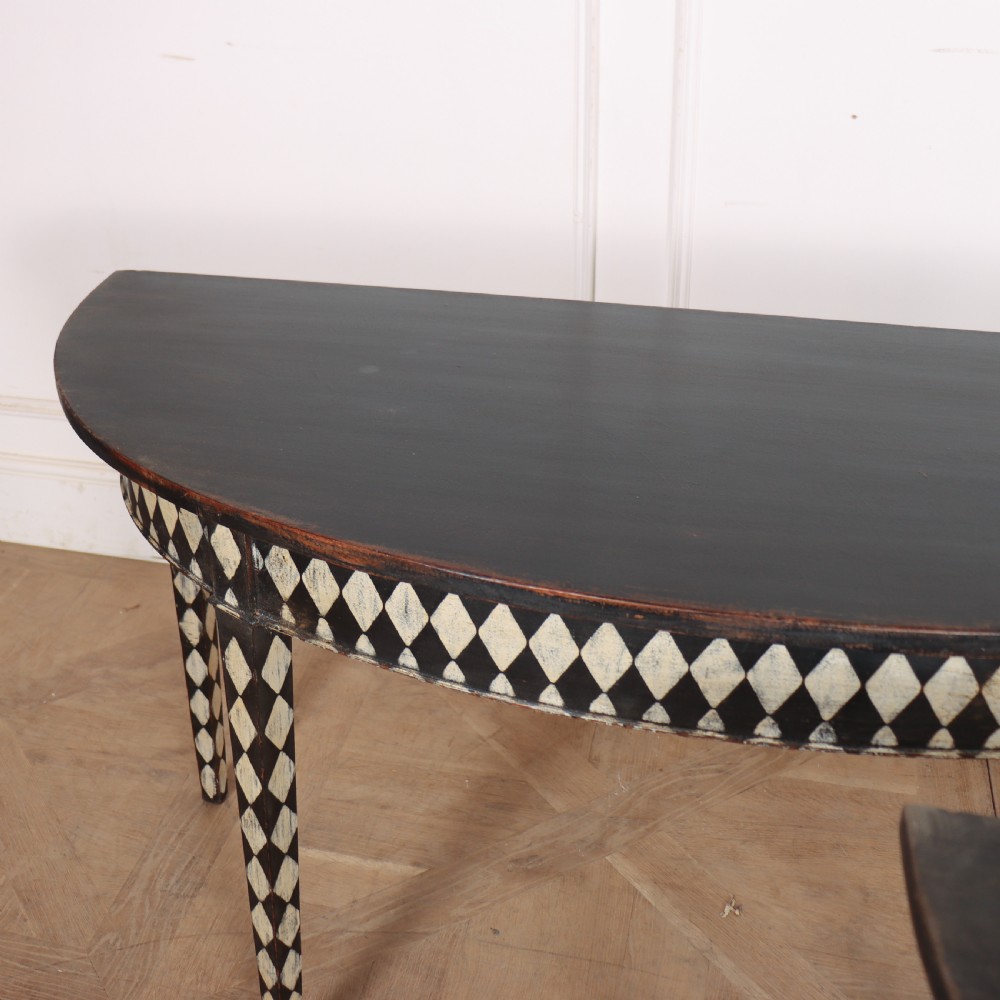 Pair of English Demi-lune Console Tables View VII