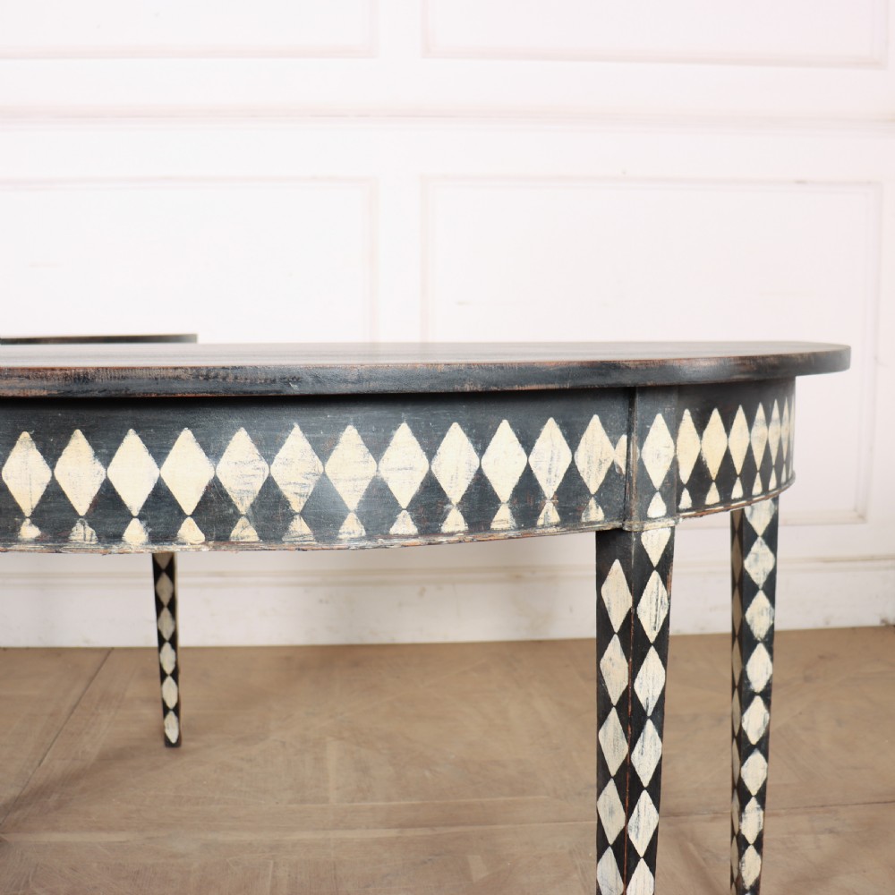 Pair of English Demi-lune Console Tables View VIII