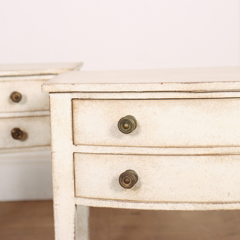 Pair of English Bow Fronted Lamp Tables View IV
