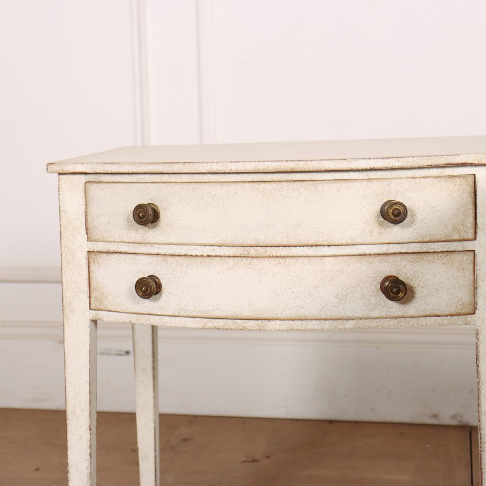 Pair of English Bow Fronted Lamp Tables View V