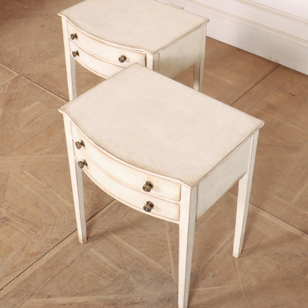 Pair of English Bow Fronted Lamp Tables View VI