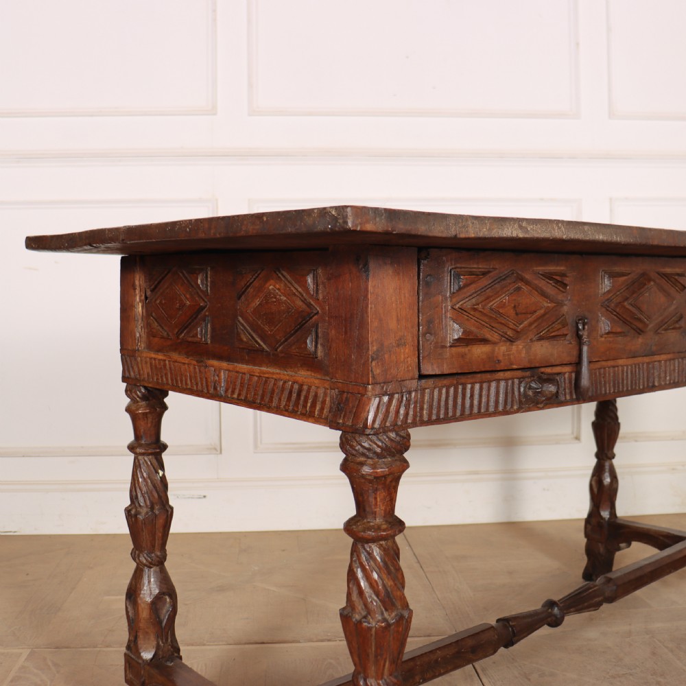 Portuguese Carved Chestnut Desk View III