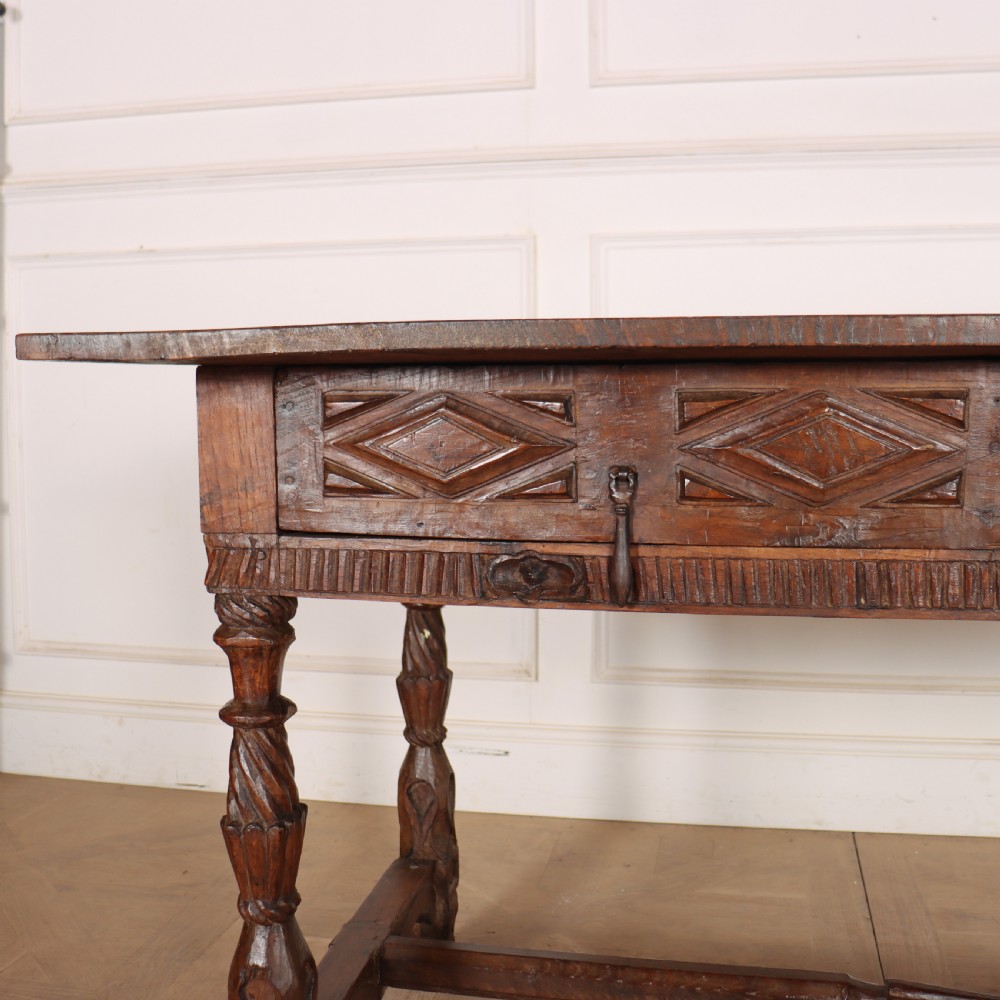 Portuguese Carved Chestnut Desk View V