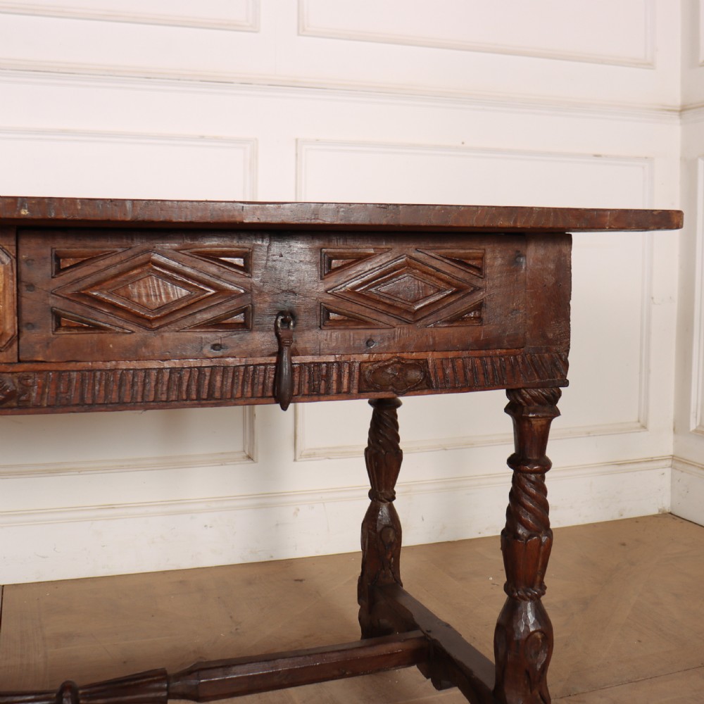 Portuguese Carved Chestnut Desk View VI