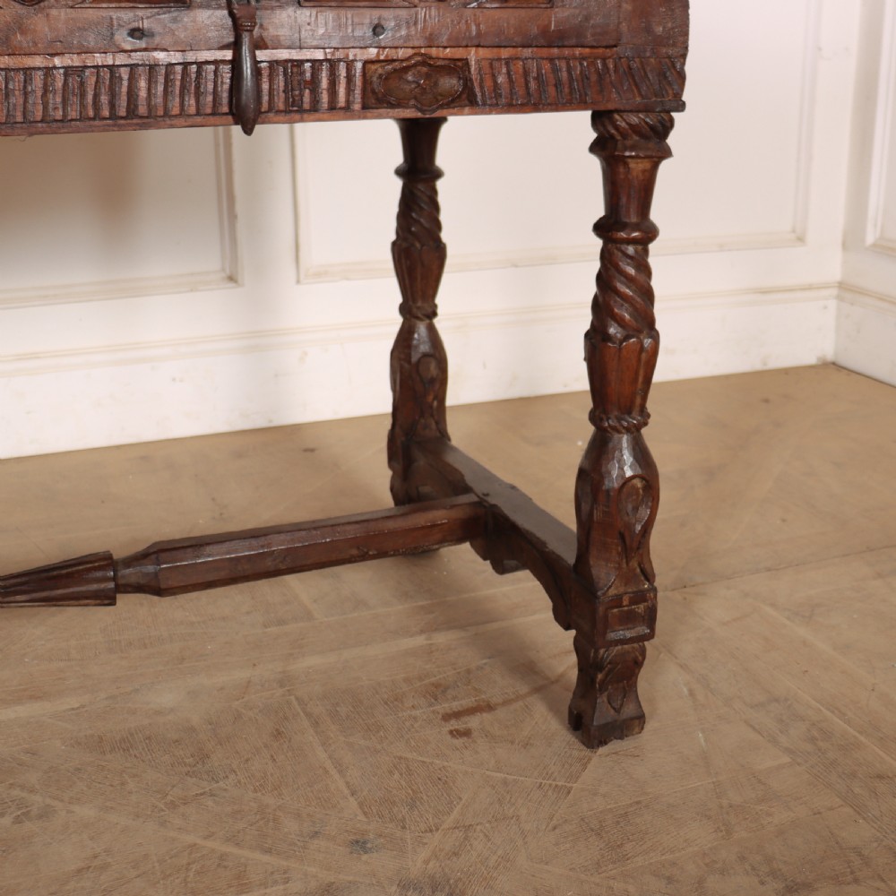 Portuguese Carved Chestnut Desk View VII