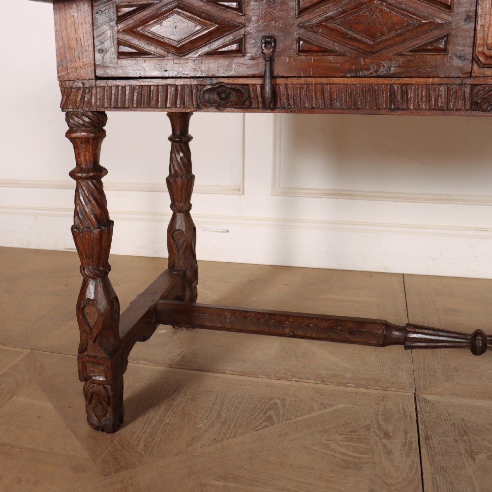 Portuguese Carved Chestnut Desk View VIII