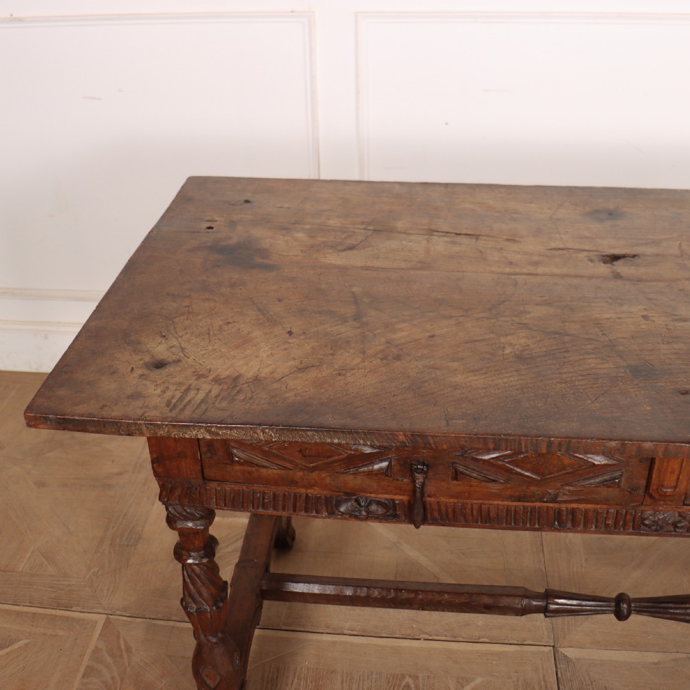 Portuguese Carved Chestnut Desk View X