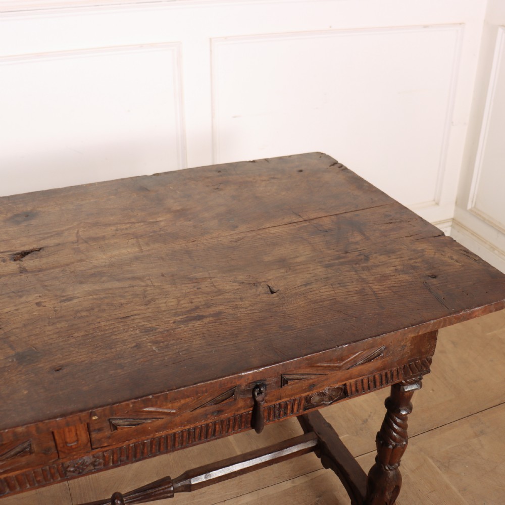 Portuguese Carved Chestnut Desk View XI
