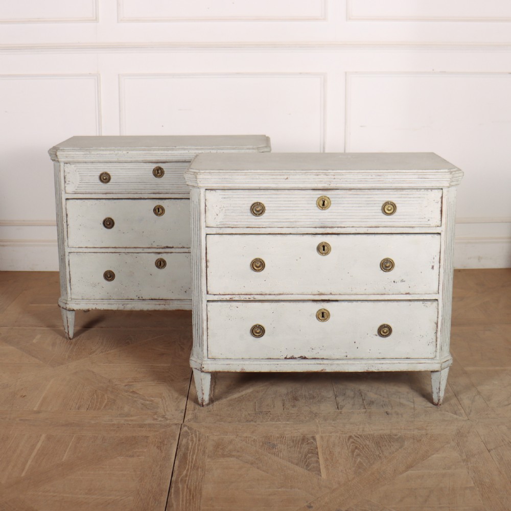 Pair of Swedish Painted Commodes