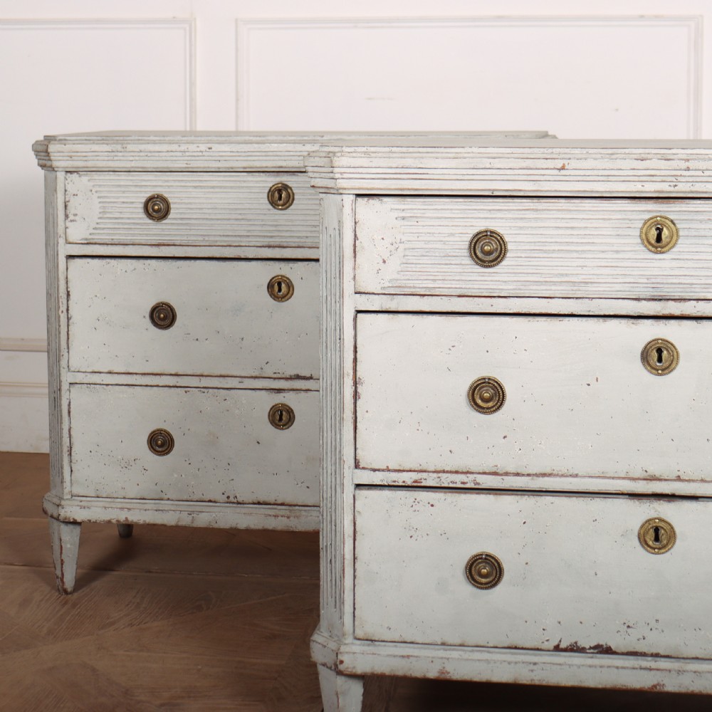 Pair of Swedish Painted Commodes View II