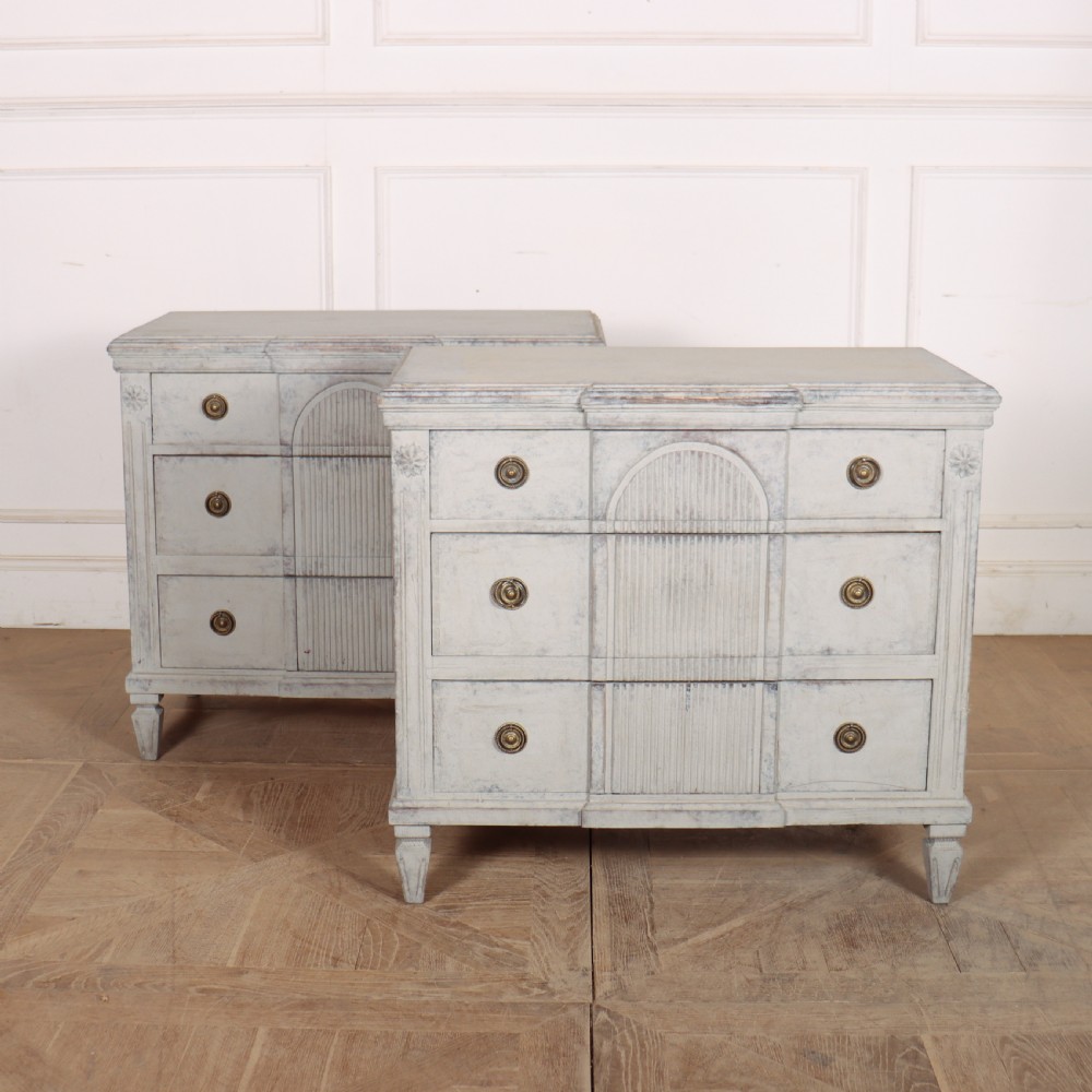 Pair of Swedish Breakfront Commodes