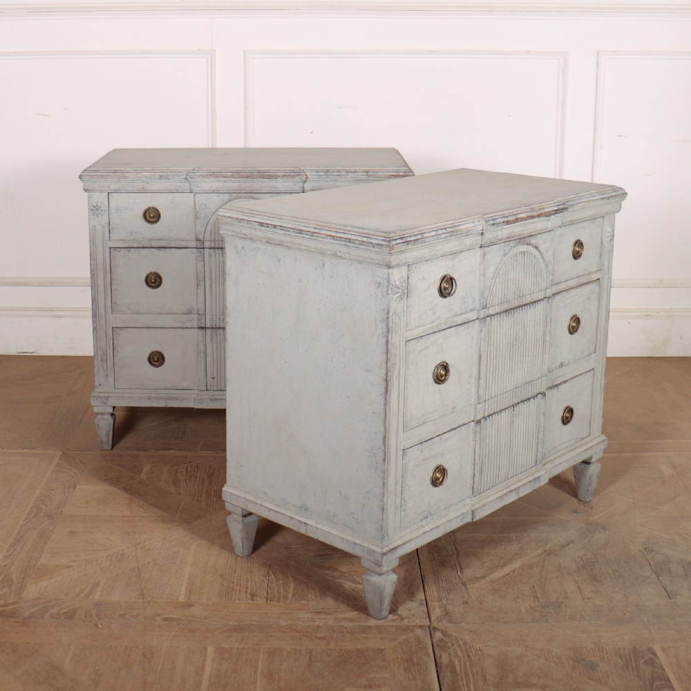Pair of Swedish Breakfront Commodes View VIII