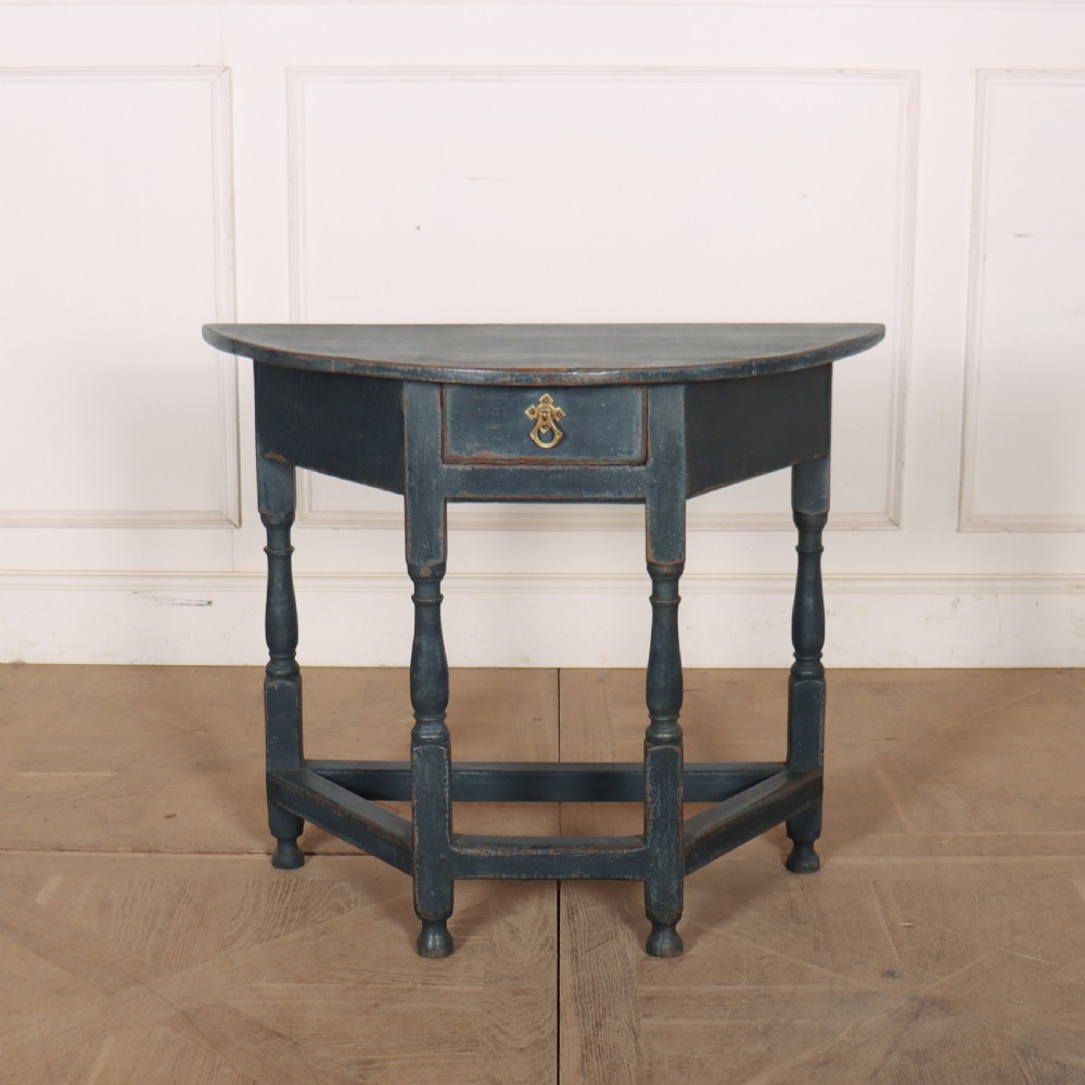 English Painted Demi-lune Console Table
