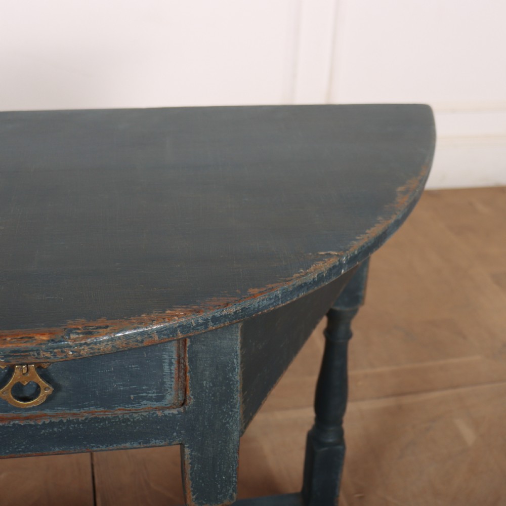 English Painted Demi-lune Console Table View VI