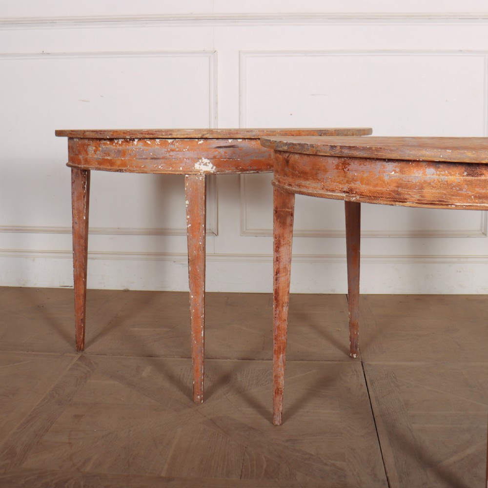 Pair of Swedish Demi-lune Console Tables View II