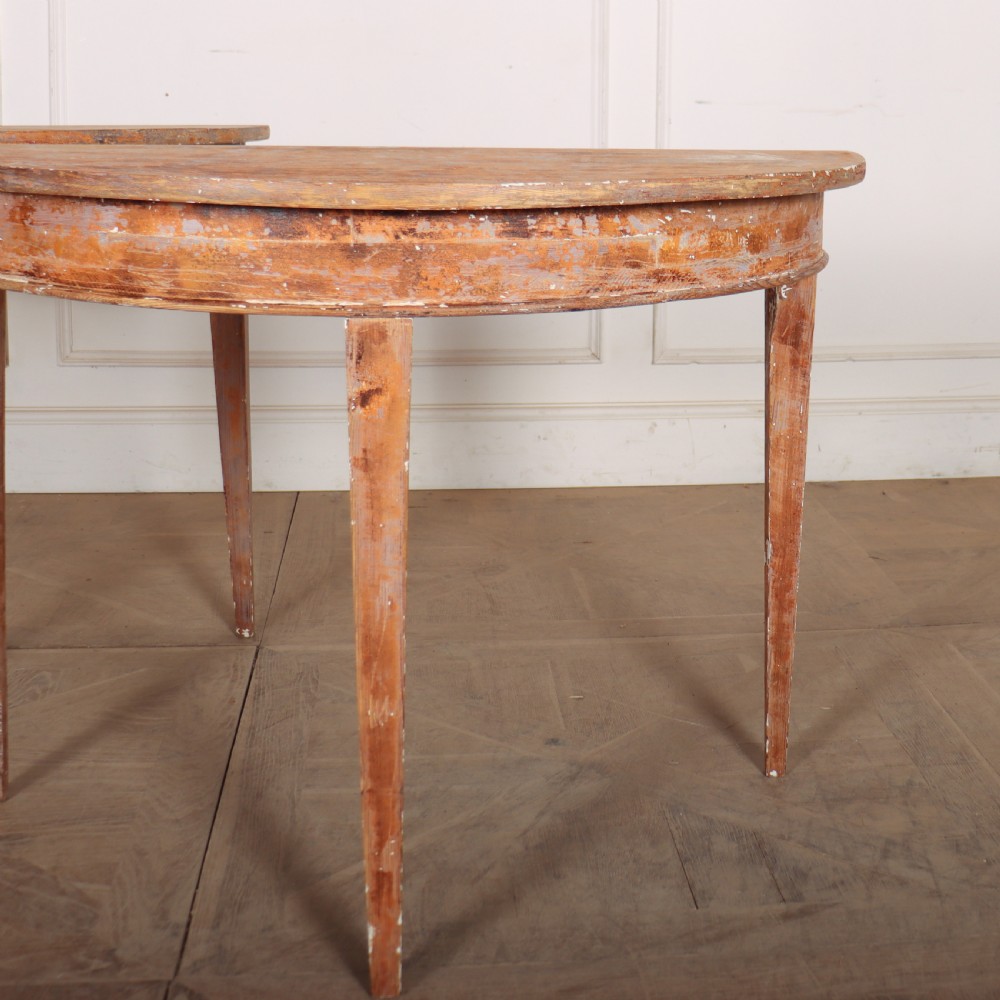 Pair of Swedish Demi-lune Console Tables View III