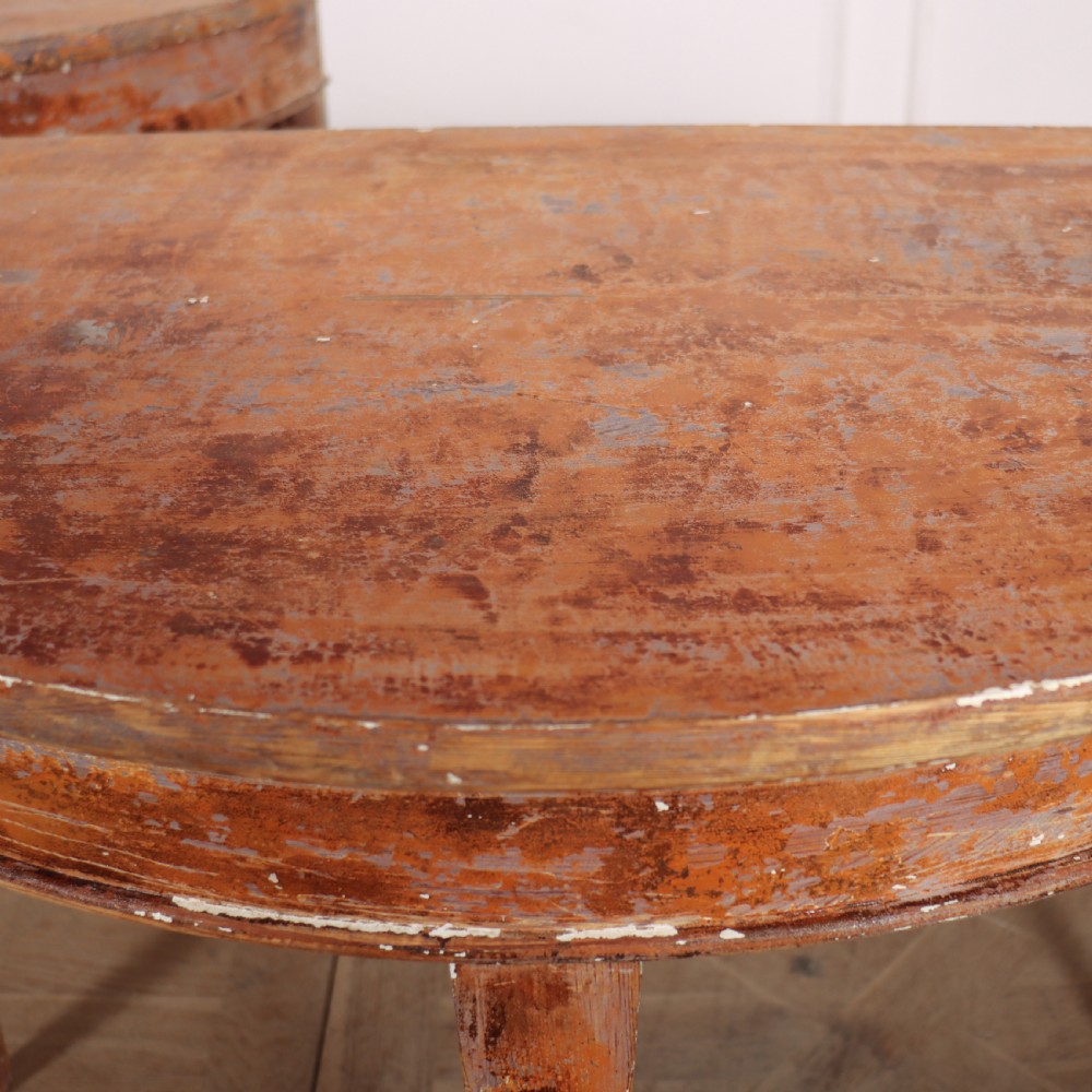 Pair of Swedish Demi-lune Console Tables View VIII