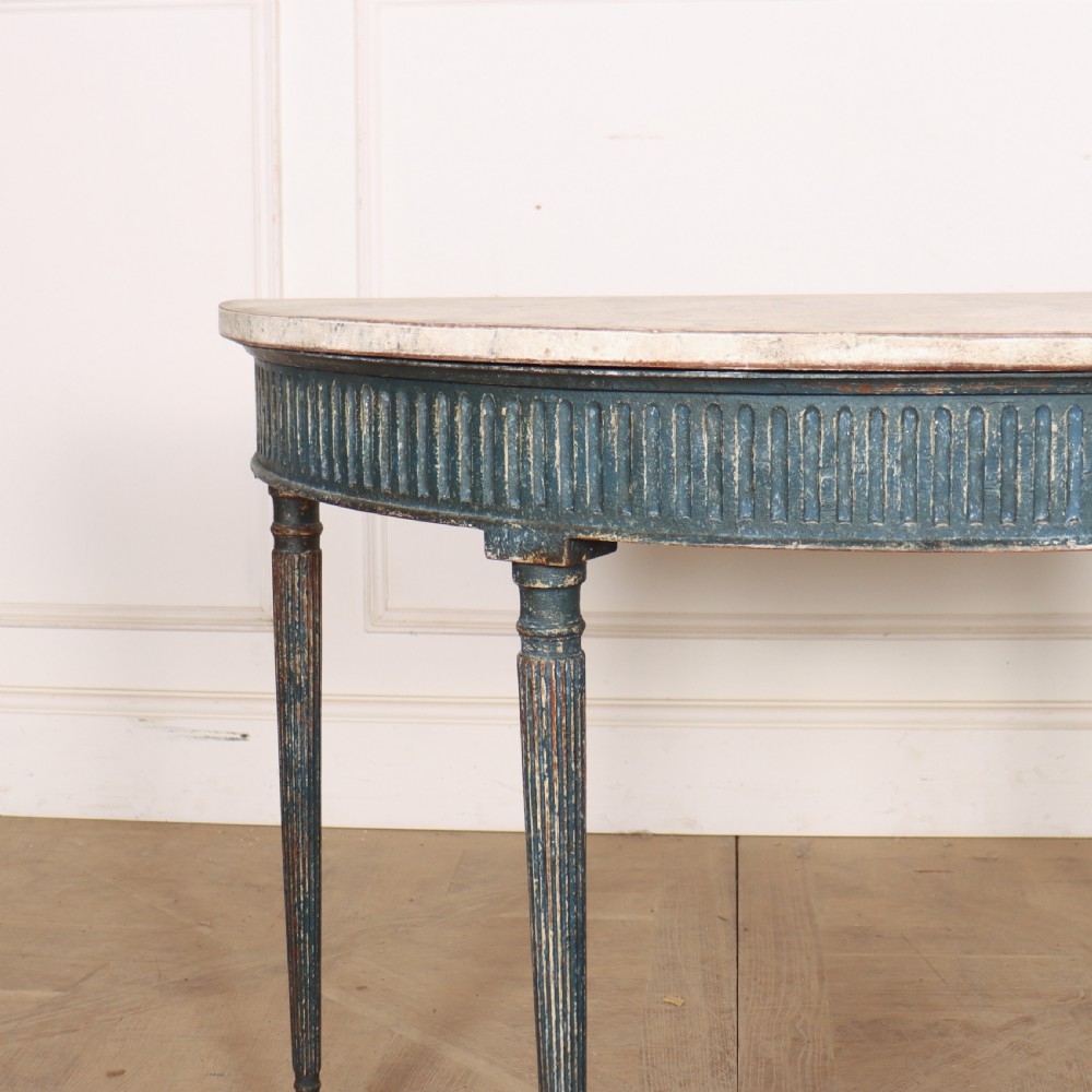 Swedish Painted Demi-lune Console Table View II