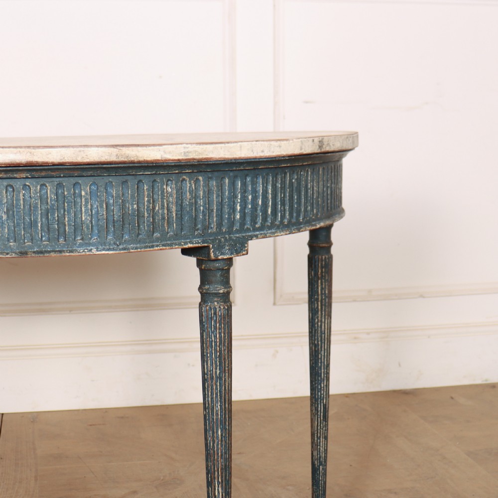 Swedish Painted Demi-lune Console Table View III