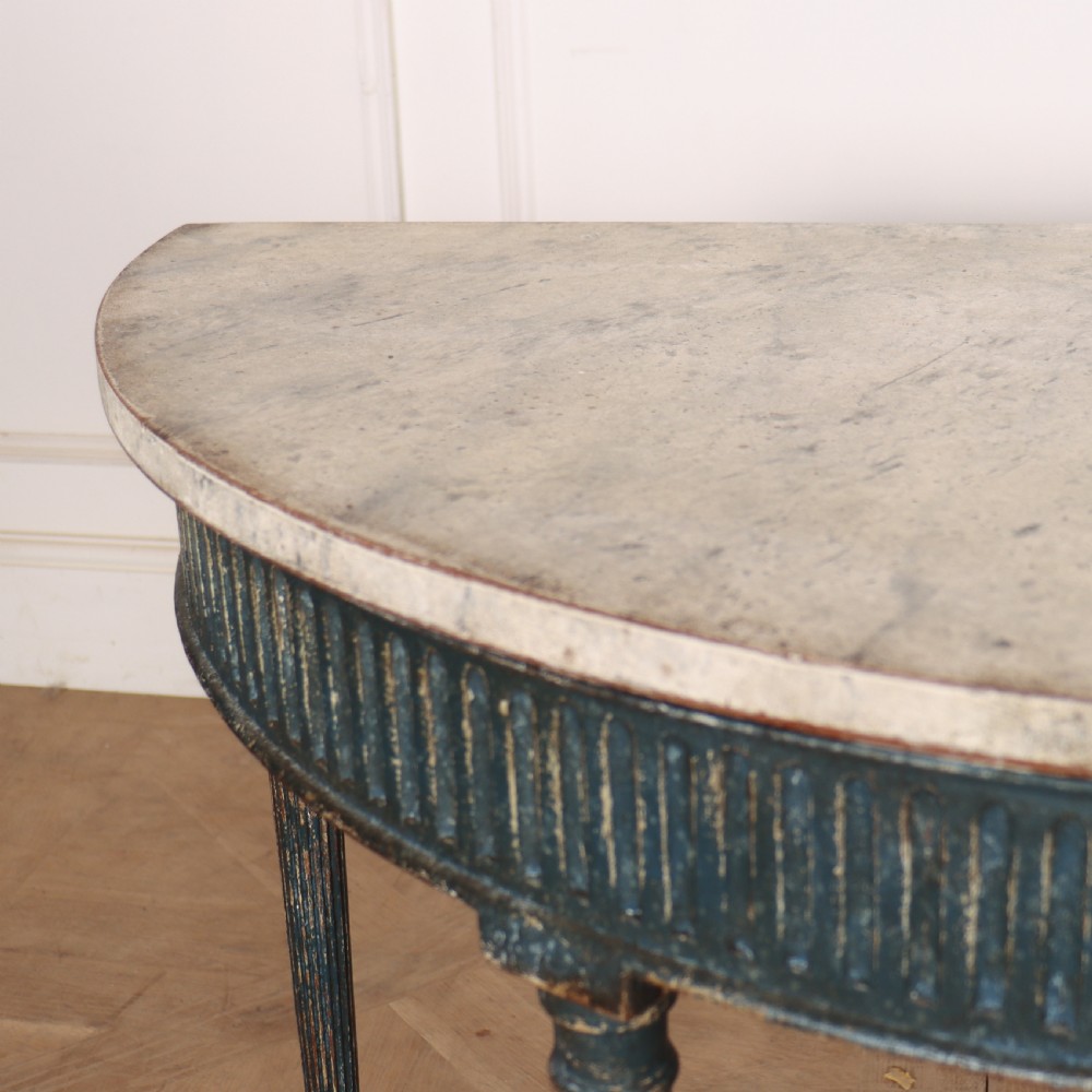 Swedish Painted Demi-lune Console Table View VII