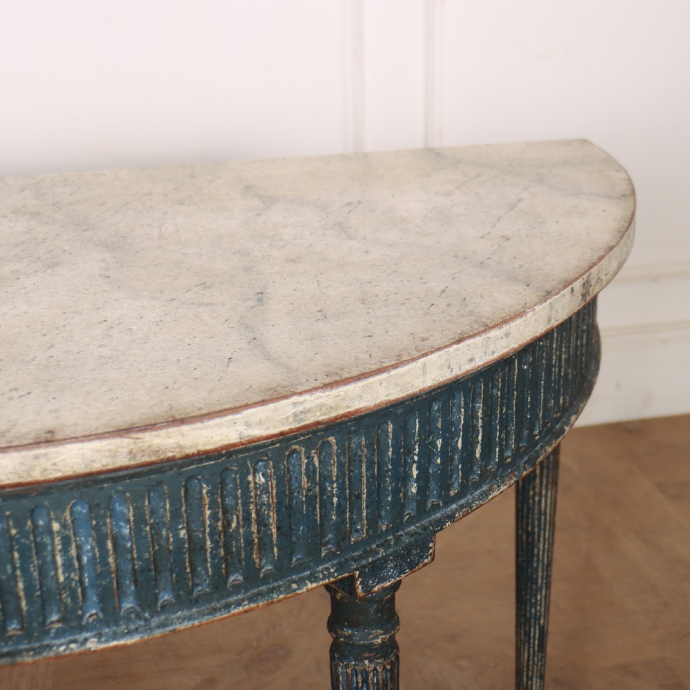 Swedish Painted Demi-lune Console Table View VIII