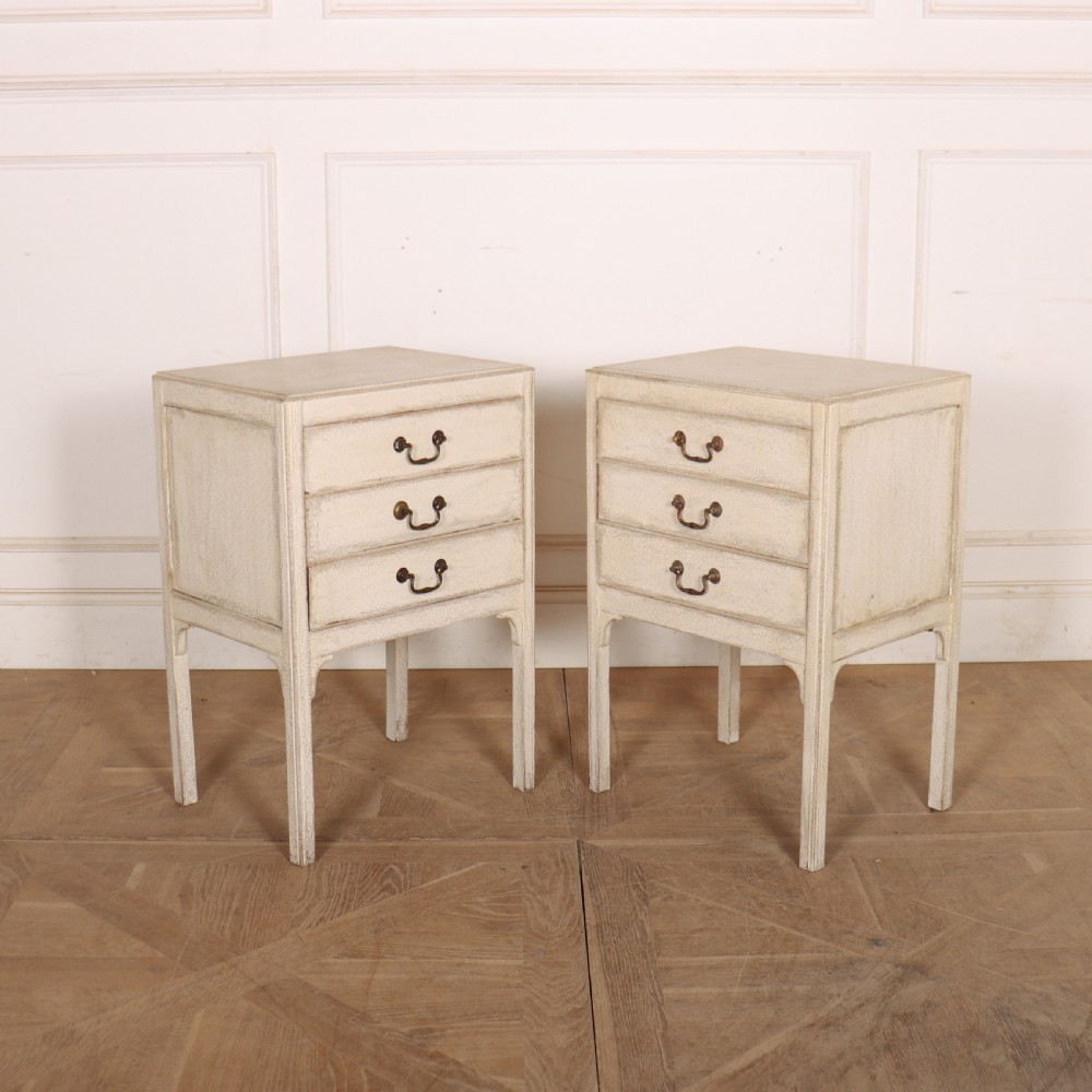 Pair of English Painted Bedside Chests View II