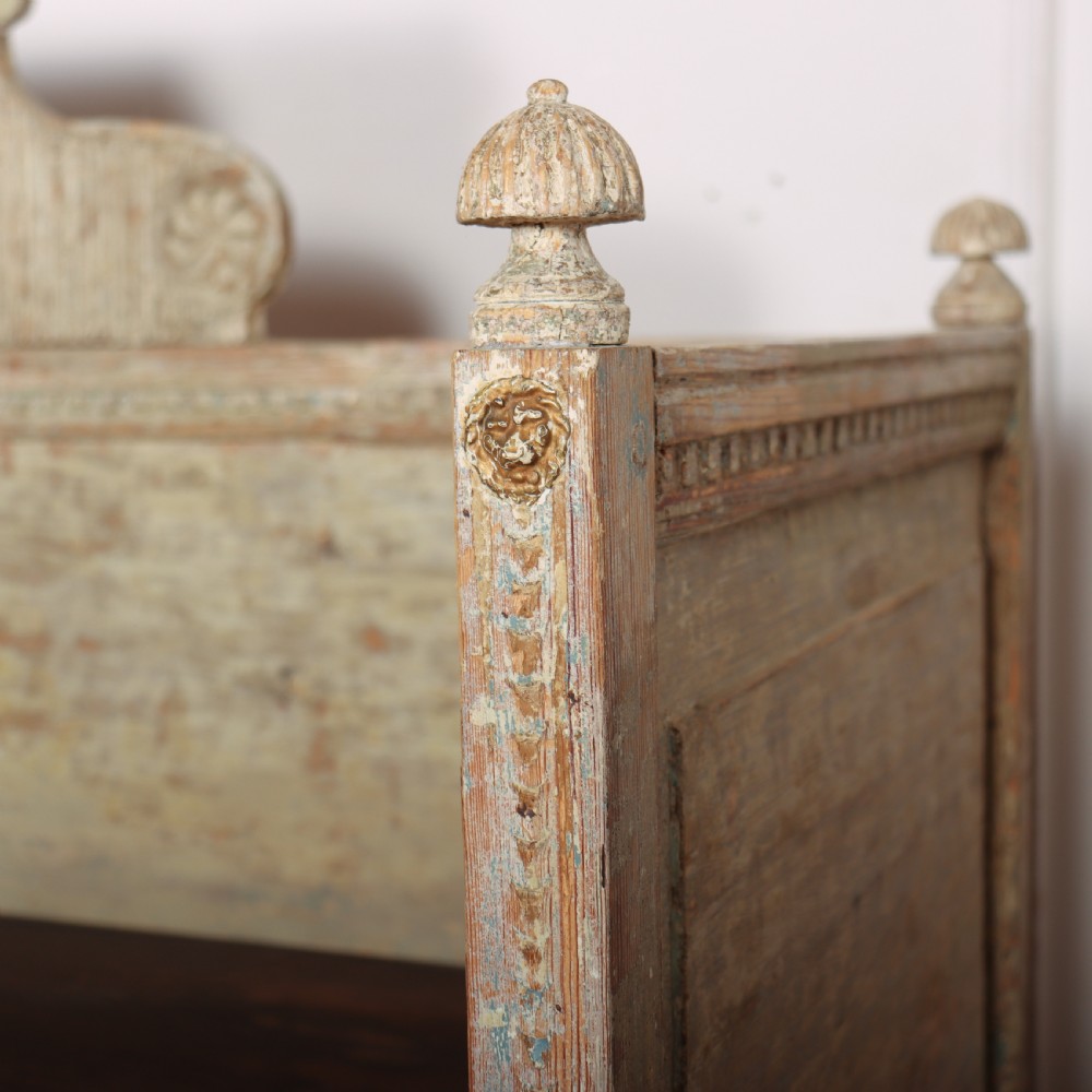 18th Century Original Painted Swedish Bench View IV