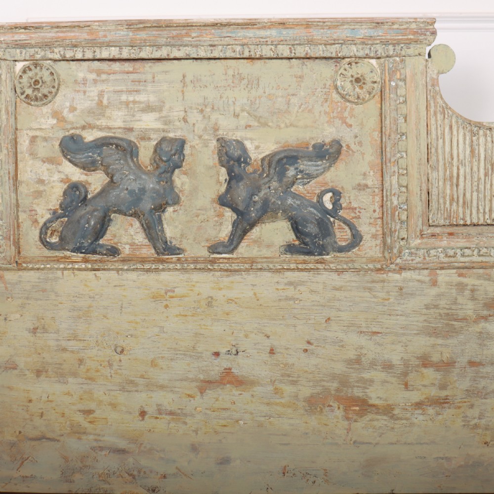 18th Century Original Painted Swedish Bench View VIII