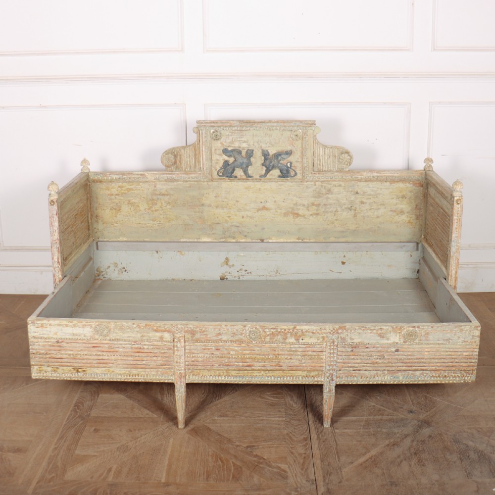 18th Century Original Painted Swedish Bench View XI