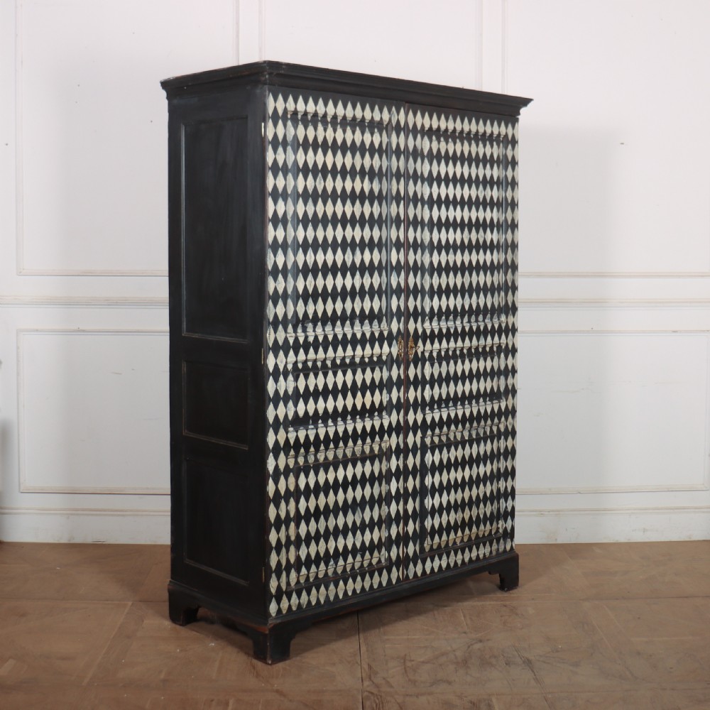 English Painted Harlequin Wardrobe