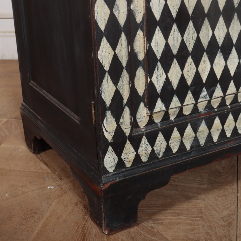 English Painted Harlequin Wardrobe View II