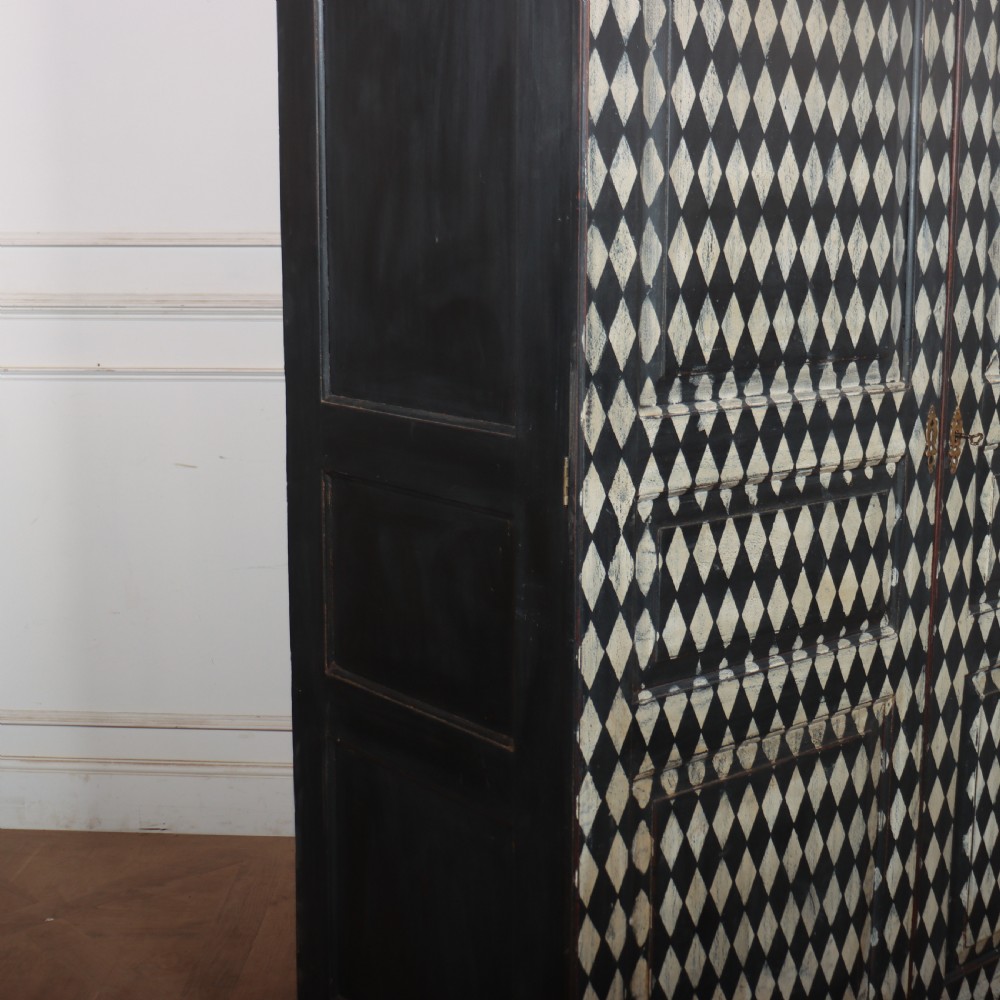 English Painted Harlequin Wardrobe View IV