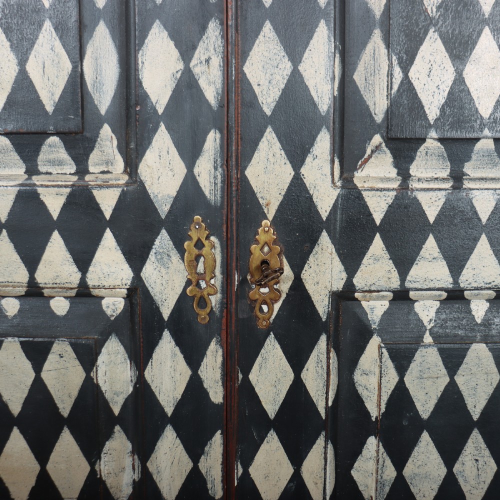 English Painted Harlequin Wardrobe View XII