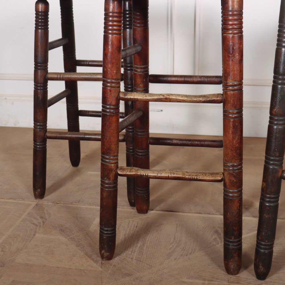 Matched Set of English Bar Stools View III