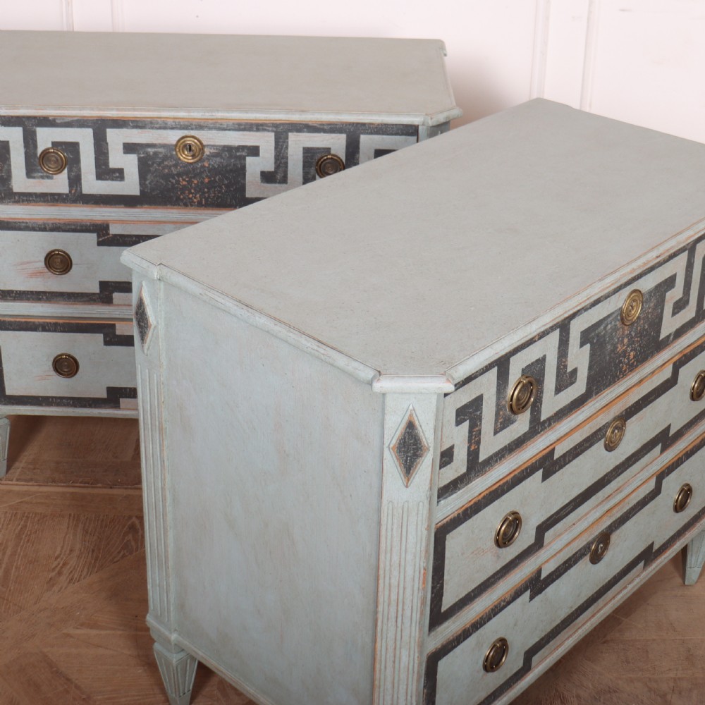 Pair of Swedish Painted Commodes View X