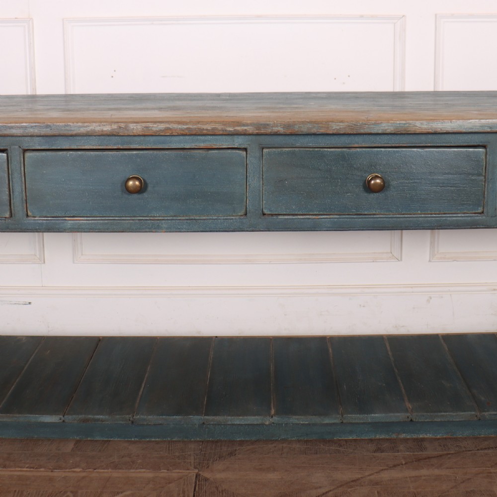 English Painted Potboard Dresser Base View IV